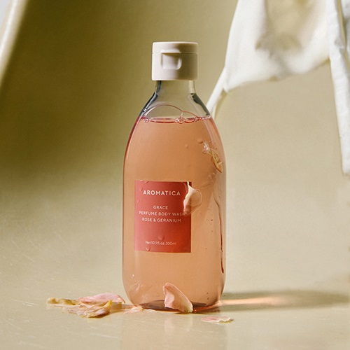 【AROMATICA】グレイスパフュームボディウォッシュローズ＆ゼラニウム