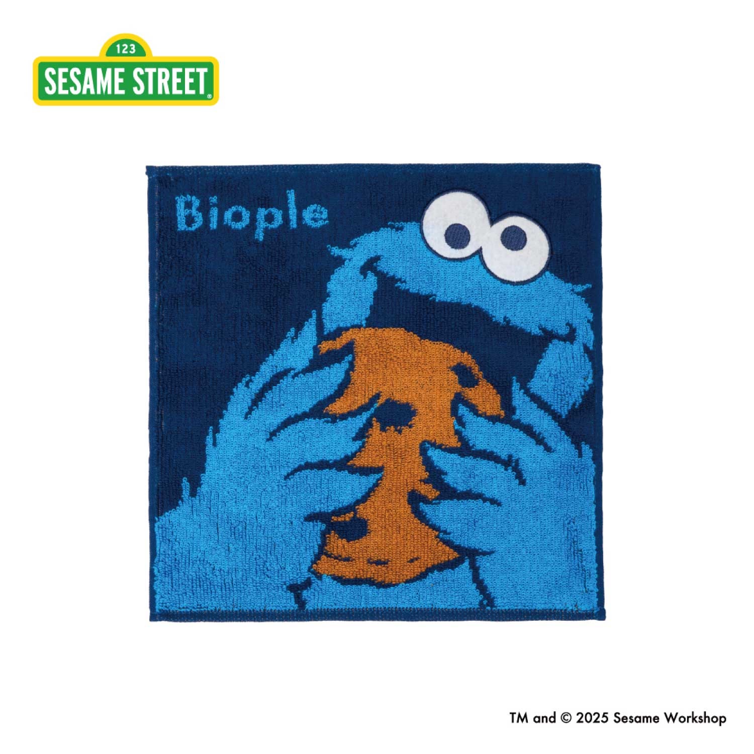 【Biople】＜セサミストリート＞ハンカチタオル　クッキーモンスター