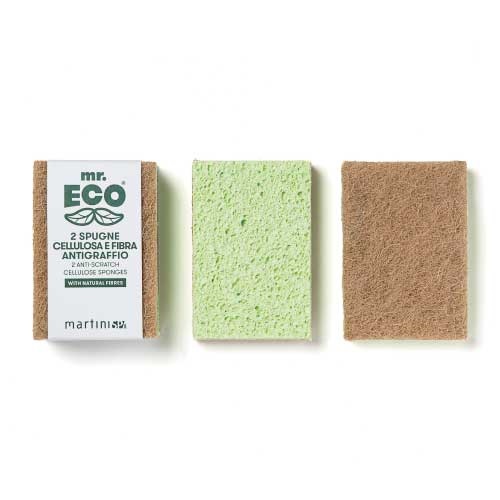 【Mr.ECO】セルロース&ファイバー　キッチンスポンジ(2個セット)