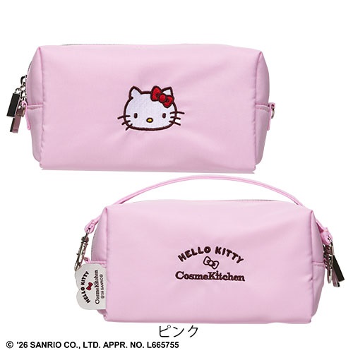 【Cosme Kitchen】＜HELLO KITTY＞ミニバッグポーチ＜全2色＞(ピンク)