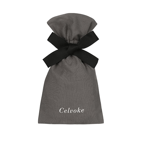【Celvoke】オリジナル ギフト巾着（グレー）Ｓ＜W105㎜×H195㎜＞