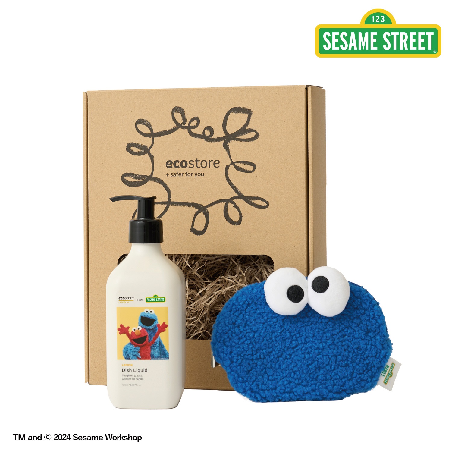 【ecostore】＜数量限定＞ SESAME STREET ギフトセット（フェイスポーチ）(クッキーモンスター)