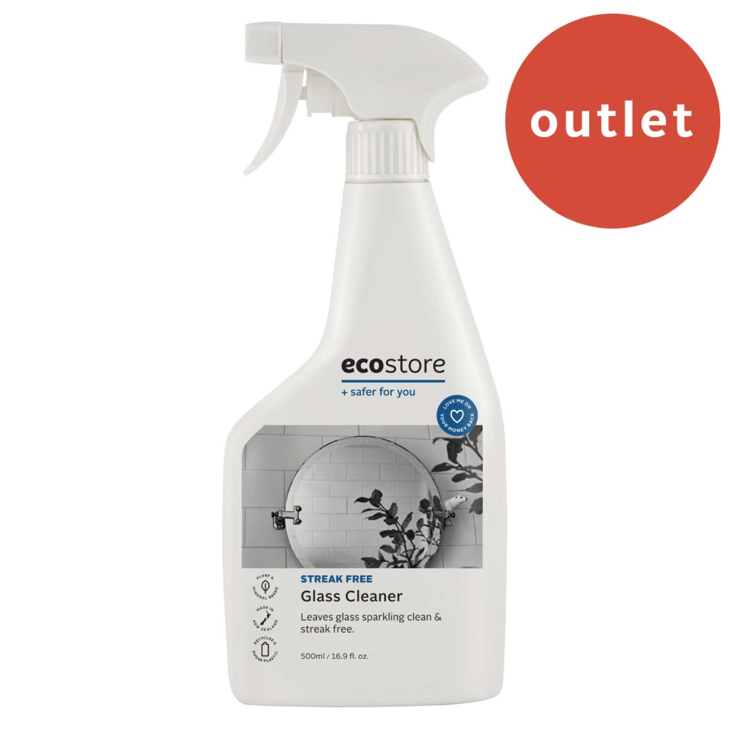 ＜アウトレット＞【ecostore】ガラスクリーナー ＜無香料＞ 500mL