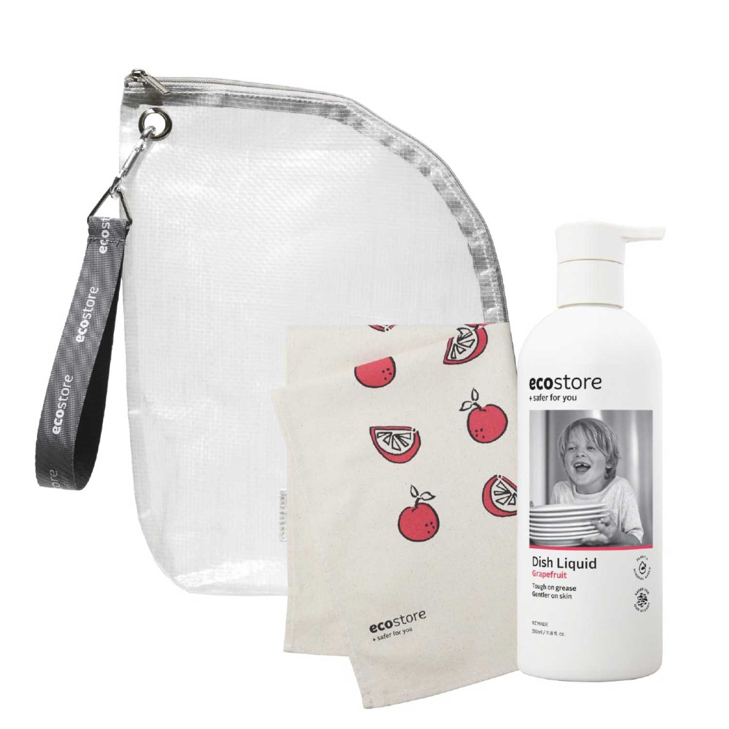 【ecostore】ディッシュウォッシュポンプ&クロスセット(グレープフルーツ)