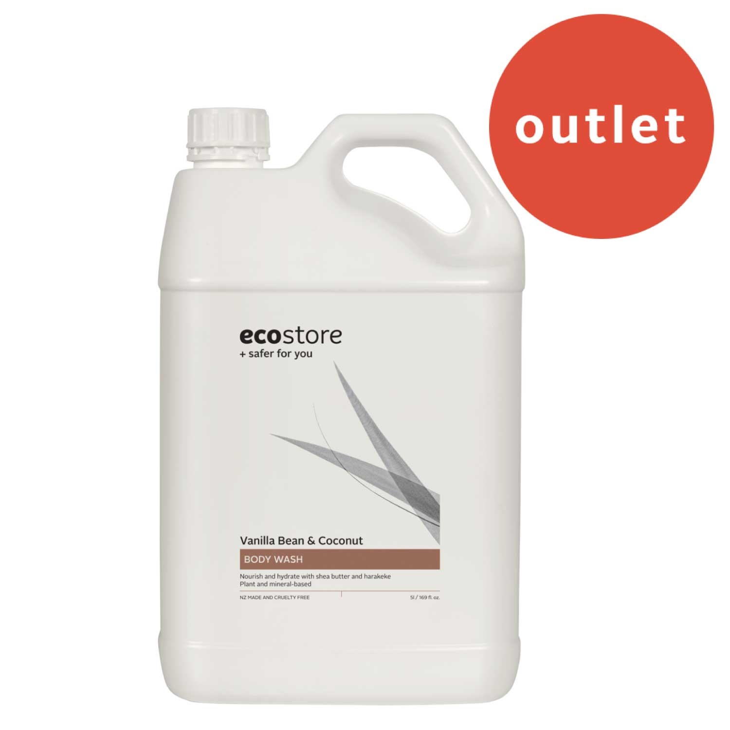 ＜アウトレット＞【ecostore】ボディウォッシュ＜バニラ＆ココナッツ＞5L