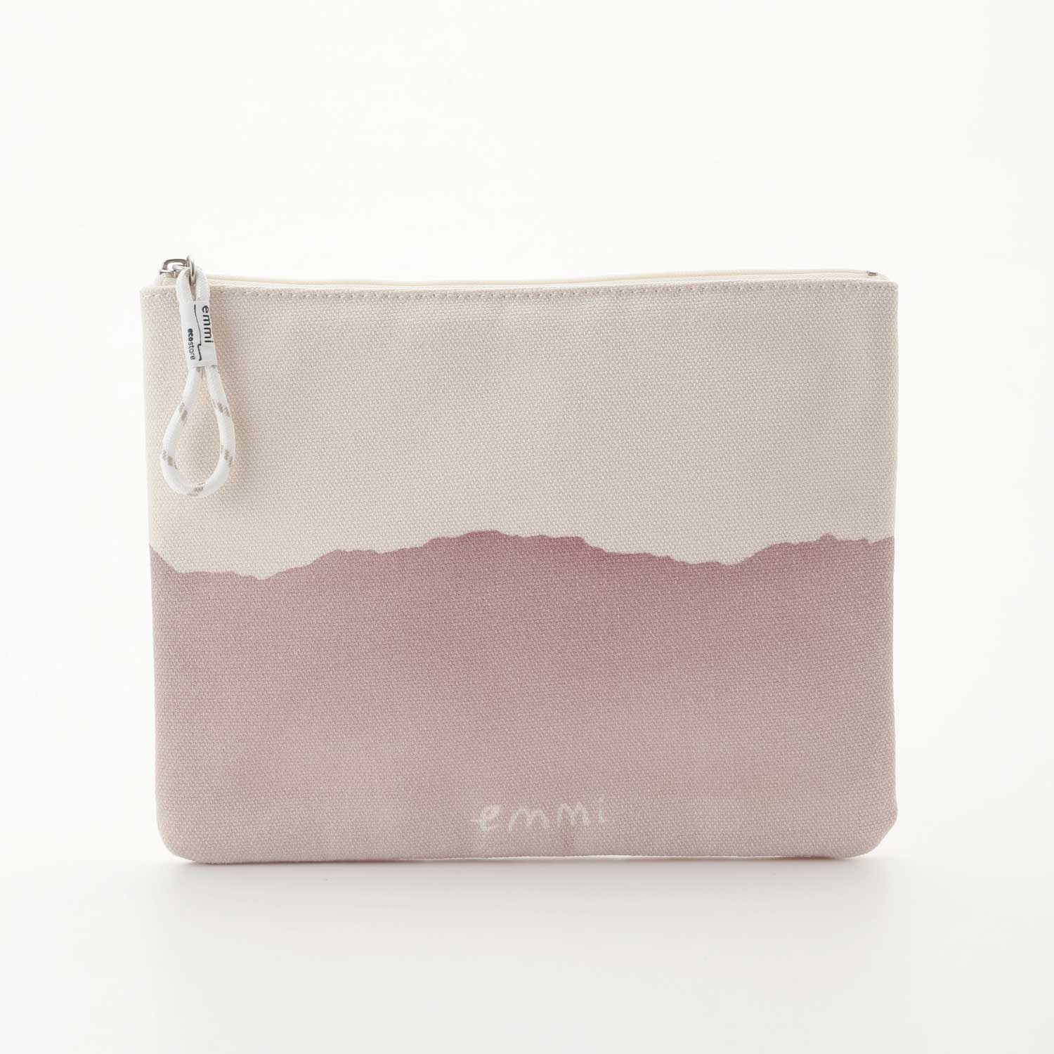 【emmi×ecostore】eco フラットポーチ ＜全３色＞(ピンク)