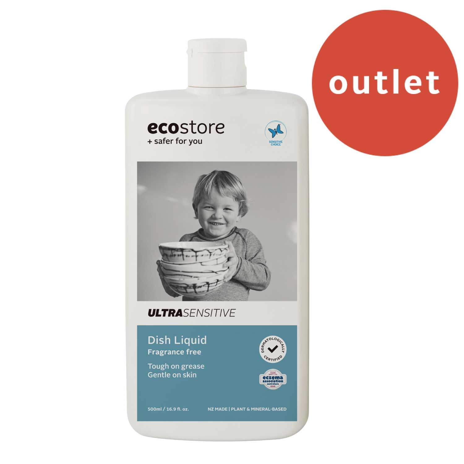 ＜アウトレット＞【ecostore】ディッシュウォッシュ リキッド ＜無香料＞ 500mL