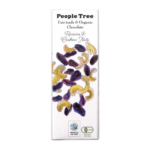 【People Tree】板チョコ・オーガニック　レーズン＆カシューナッツ